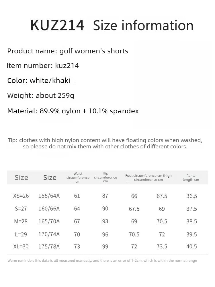 PGM Golf Women's Shorts Spring and Summer Sports Pants Clothing KUZ214