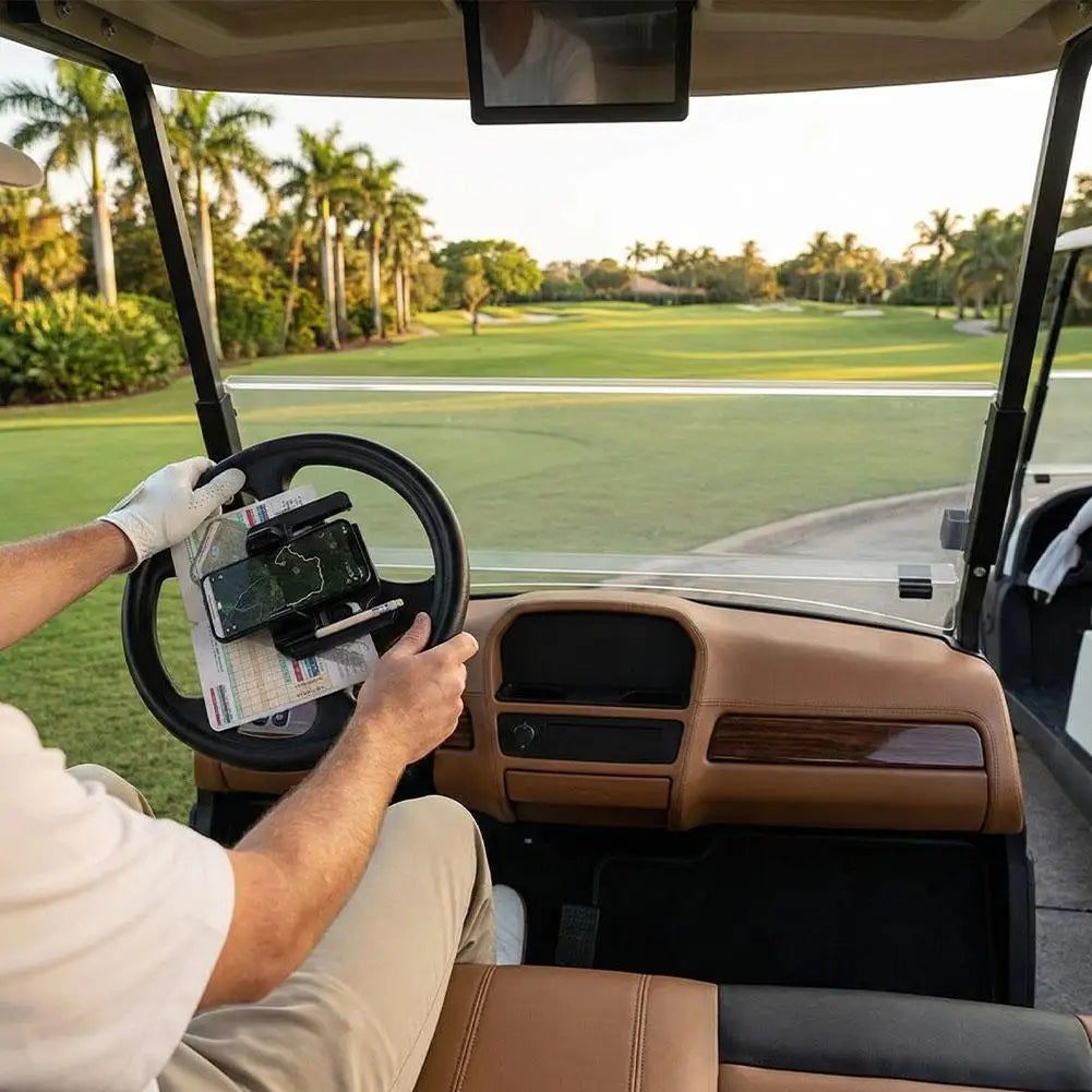 Golf Cart Steering Wheel Phone Stand Golf Cart Accessories for Steering Wheel Flip Phone Stand Golf Cart Accessories