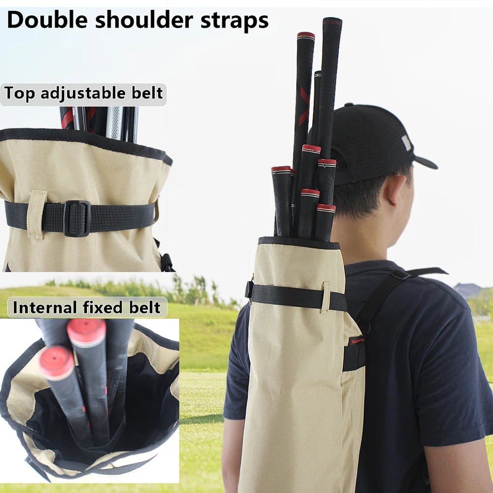 Lightweight Golf Carry Bag with Adjustable Shoulder Strap - Holds 8-10 Clubs, Foldable Portable Golf Bag with Multiple Compartme
