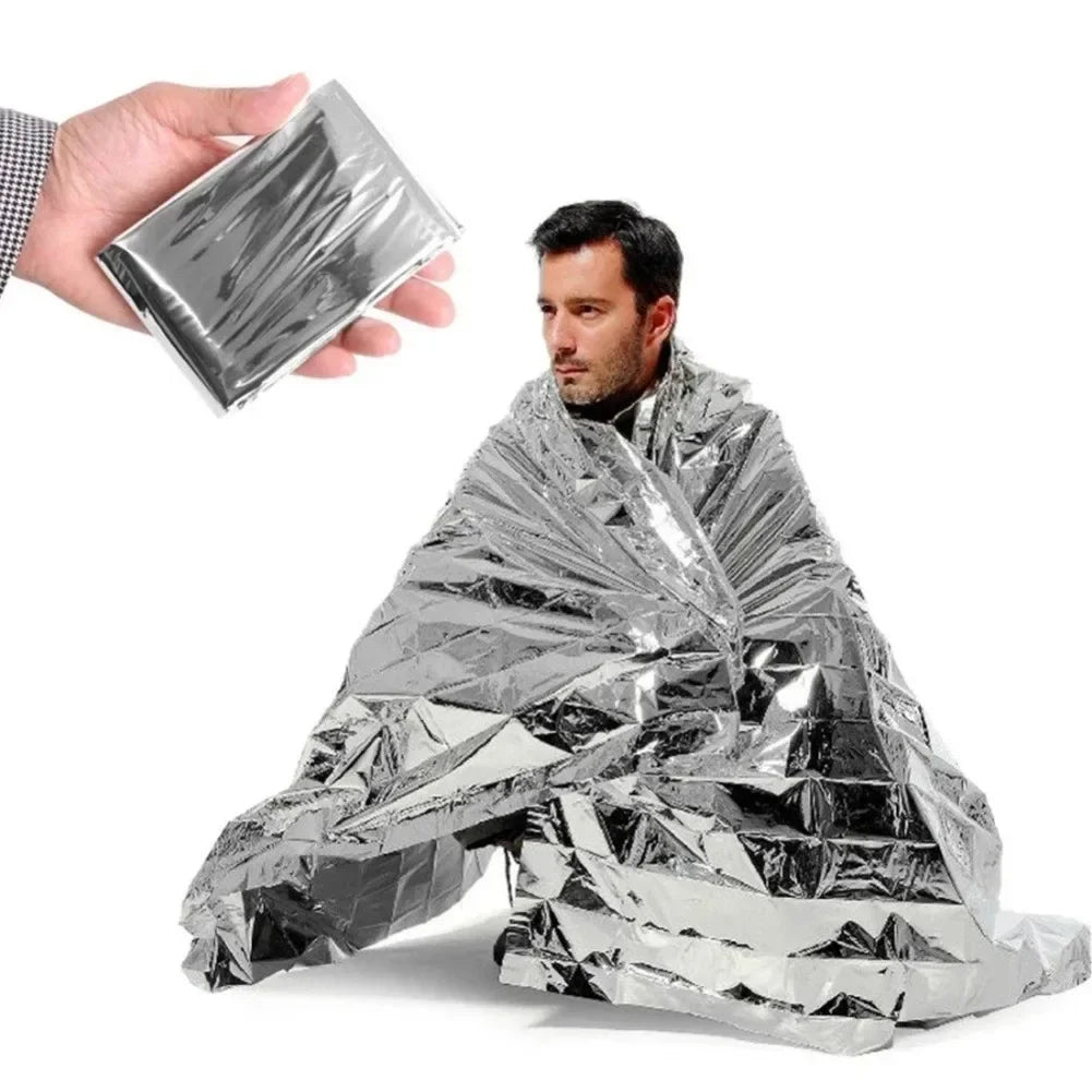 1-20PCS Emergency Blanket Outdoor Survival First Aid Kit Windproof Insulation Lifesaving PET Keep Foil Thermal Rescue Blanket