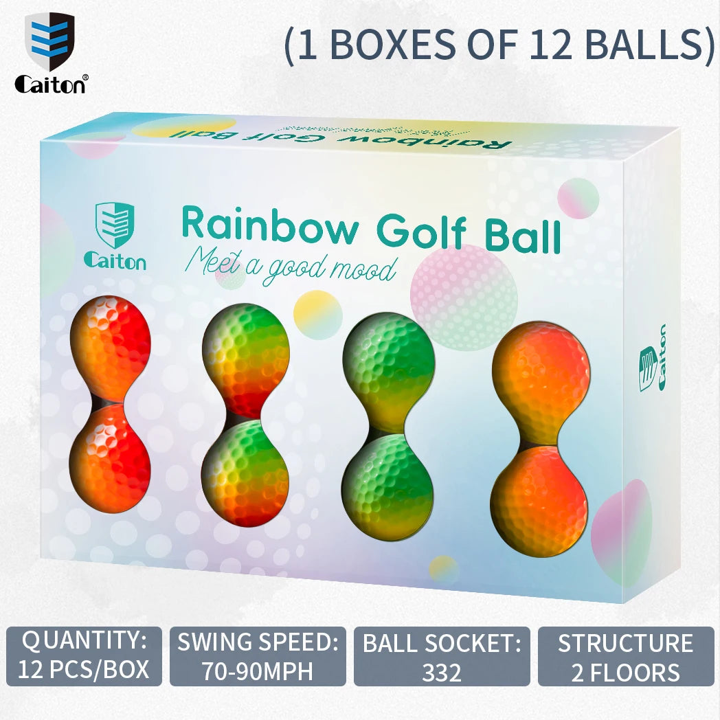 Caiton 12/3PCS Pro Gradient Golf Balls – 2-Layer Soft Balls Add 40+ Yards, Great for Practice, Training, Game or Gift