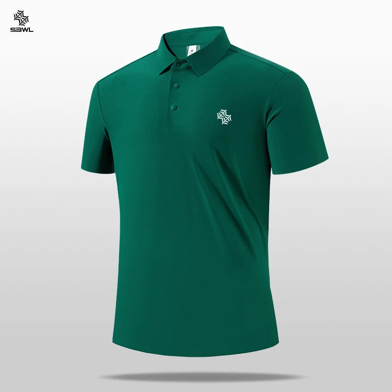 SBWL High quality gym new light fast dry elastic high quality outdoor sports golf running sports POLO shirt fashion casual shirt