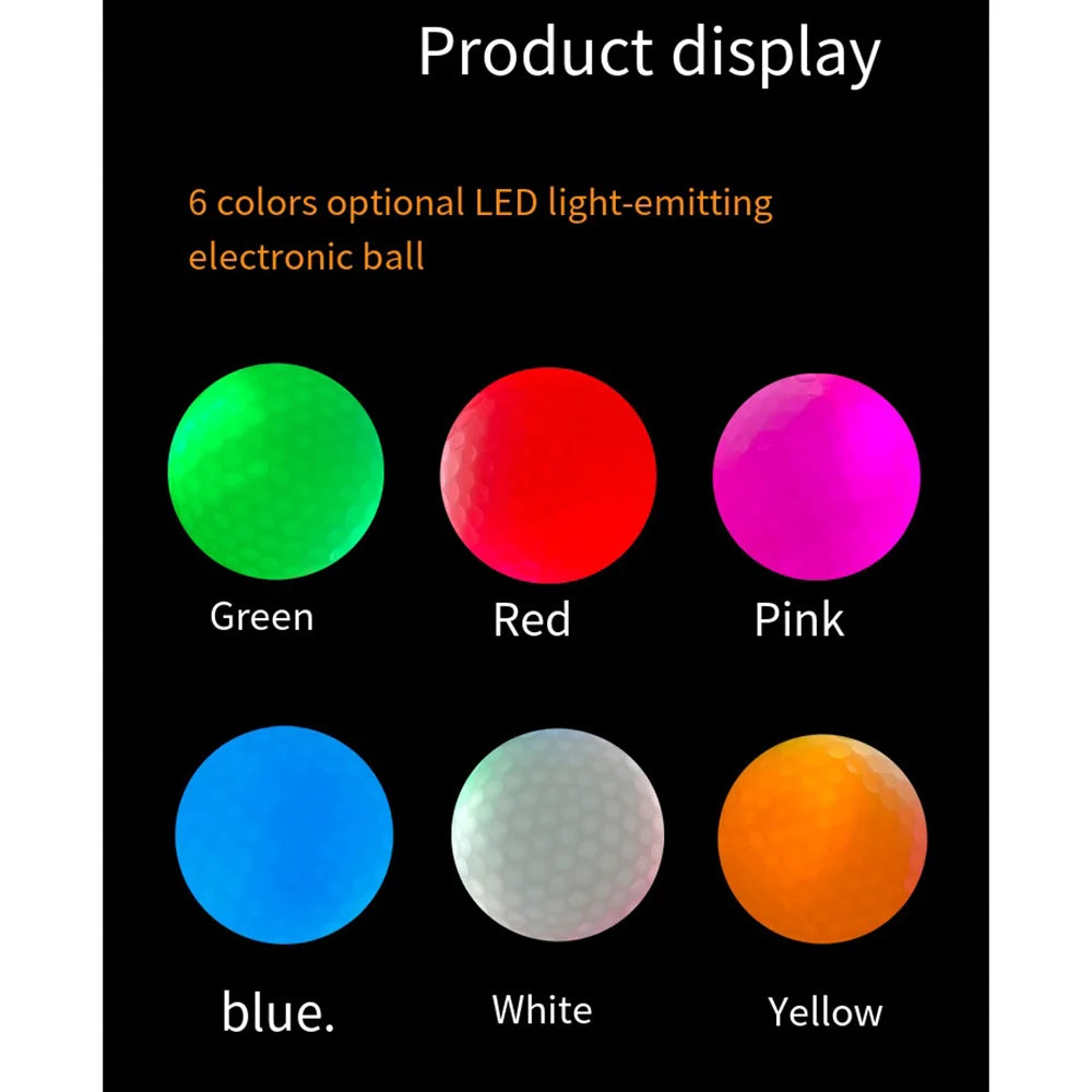 Glow in The Dark Golf Balls LED Light up Glow Golf Ball for Night Sports Super Bright Colorful and Durable