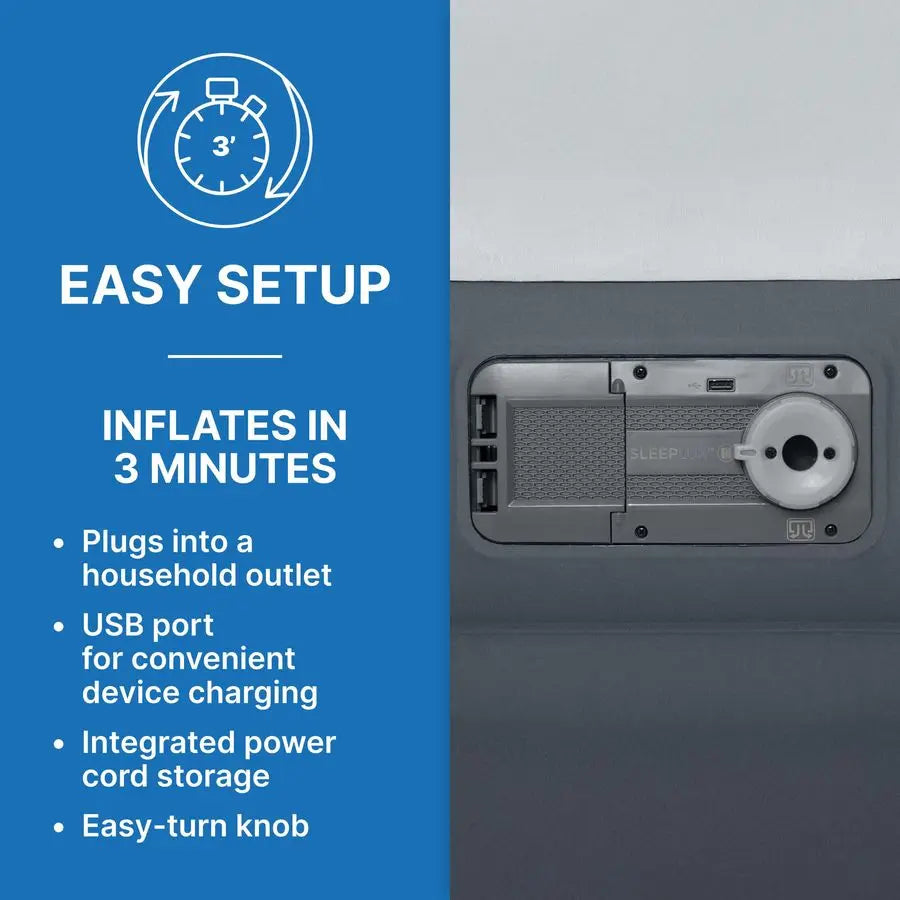 Twin Air Mattress Supersoft Snugable Top Extra Durable Tough Guard with Builtin Pillow Raised 15 Airbed with Built in Pump USB C