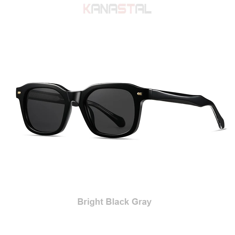 Men Polarized Sunglasses UV400 Square Acetate Eyeglasses Frames Anti Glare Goggles Fishing Cycling Hiking Golf Camping Sports