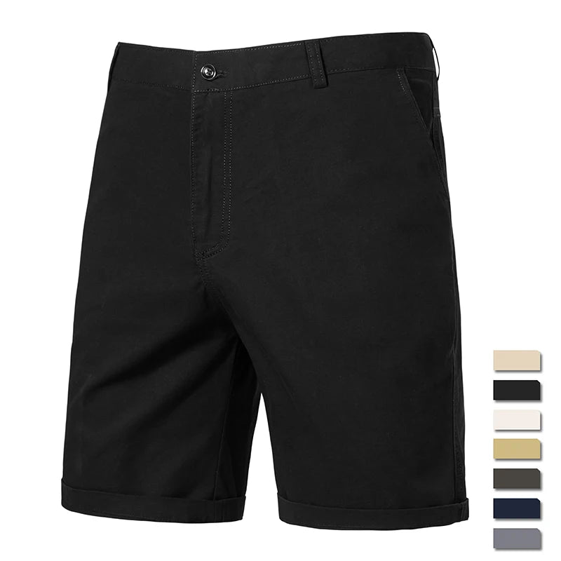 Summer Men Cotton Golf Shorts Dress Shorts Lightweight Quick Dry Casual Work Shorts Man Flat Front Hiking Shorts with 4 Pockets