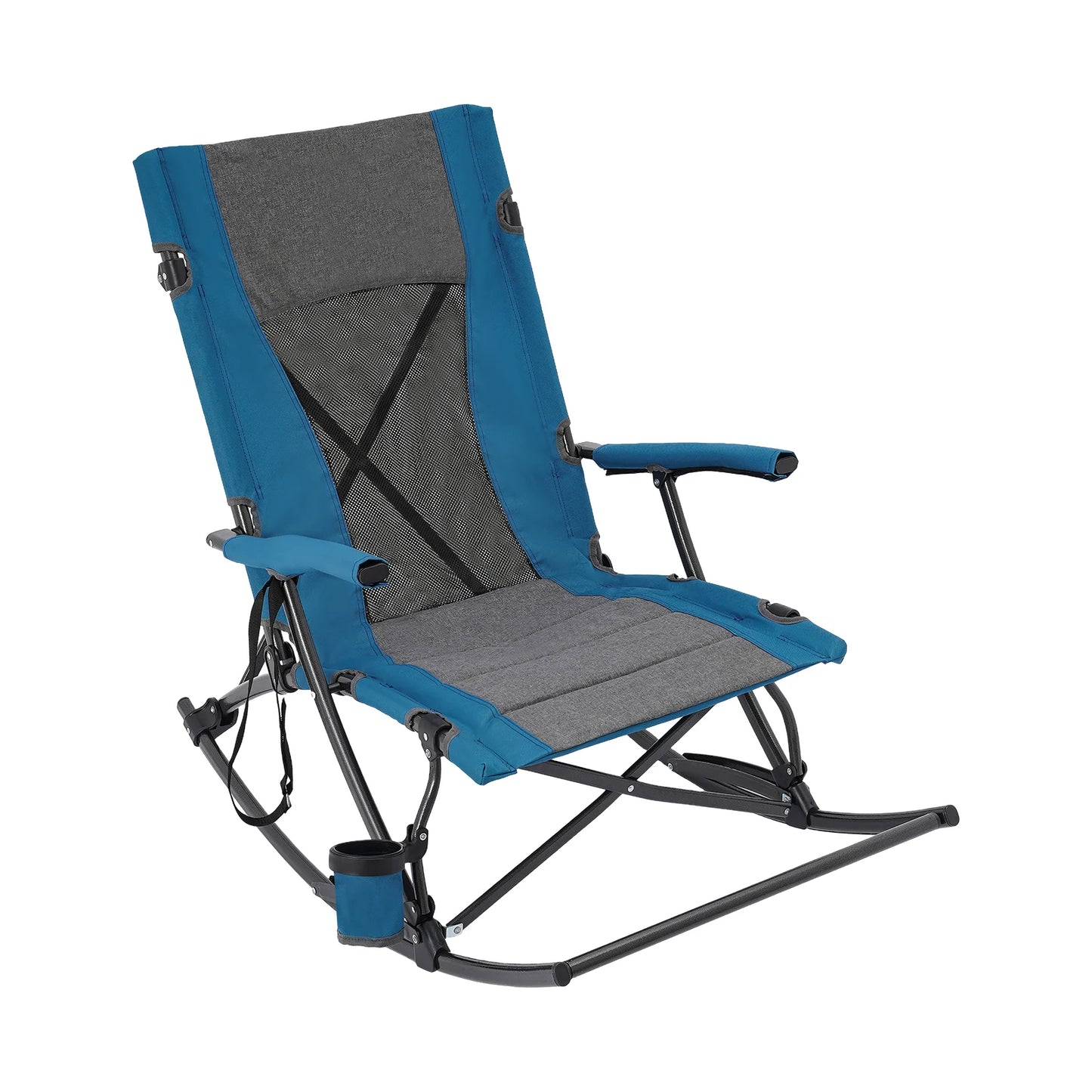 Foldable Rocking Camping Chair for Traveling, Terraces, Porches, Lawns, Gardens, Patios, Backyards, BBQs, Beaches, etc