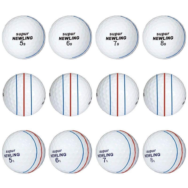 12 Pcs Golf Balls Supur Newling Triple Track Long Distance 3-pieces Golf Ball 3 Line Brand New Game Ball Drop Ship