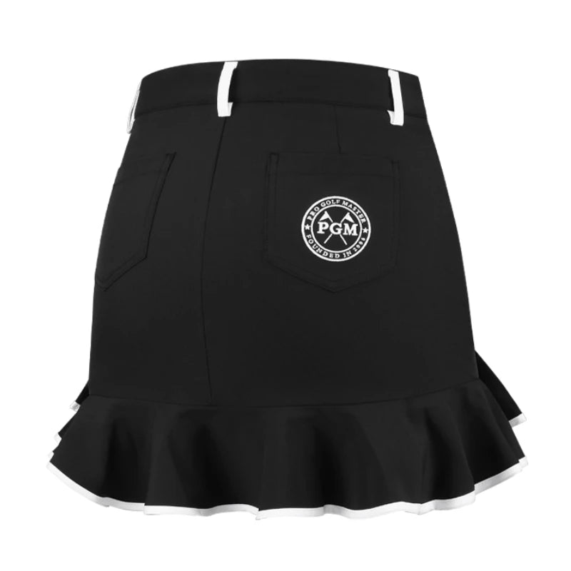 PGM Women Golf Short Skirt Quick Dry Breathable Ladies Girls Fashion Fishtail Skirts Black White XS QZ080