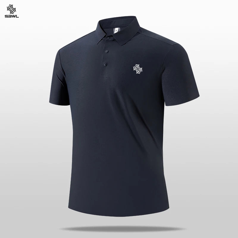 SBWL High quality gym new light fast dry elastic high quality outdoor sports golf running sports POLO shirt fashion casual shirt