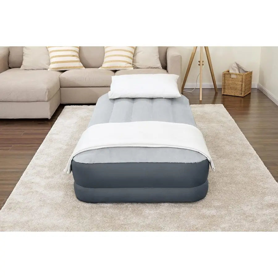 Twin Air Mattress Supersoft Snugable Top Extra Durable Tough Guard with Builtin Pillow Raised 15 Airbed with Built in Pump USB C