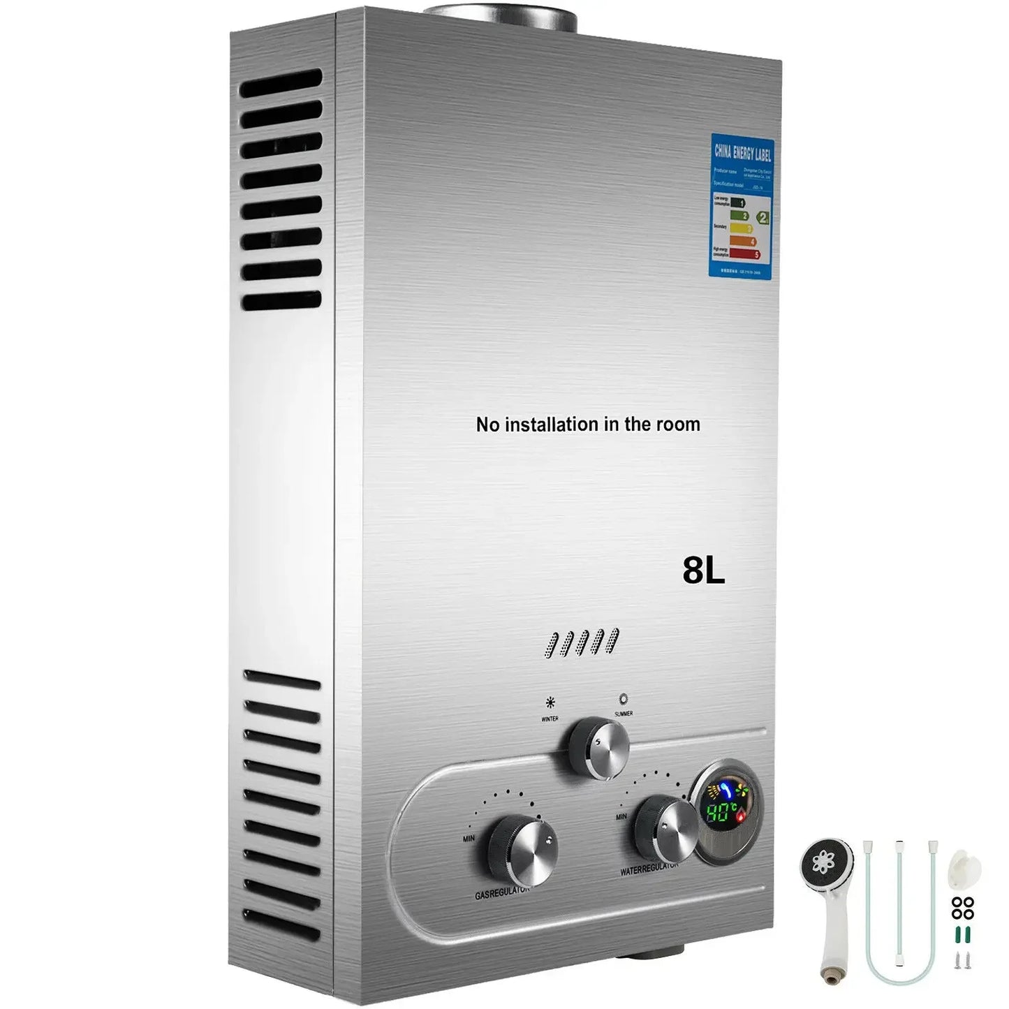 VEVOR LPG Gas Hot Water Heater 6L/8L/10L/12L/16L/18L  Boiler Home Appliance Water Heater With Shower Kit  For Home or Camping