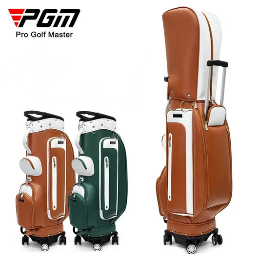PGM Women Golf Bag Version Waterproof Microfiber Pull Rod Bag with Four Wheels That Can Be Pushed/towed QB127