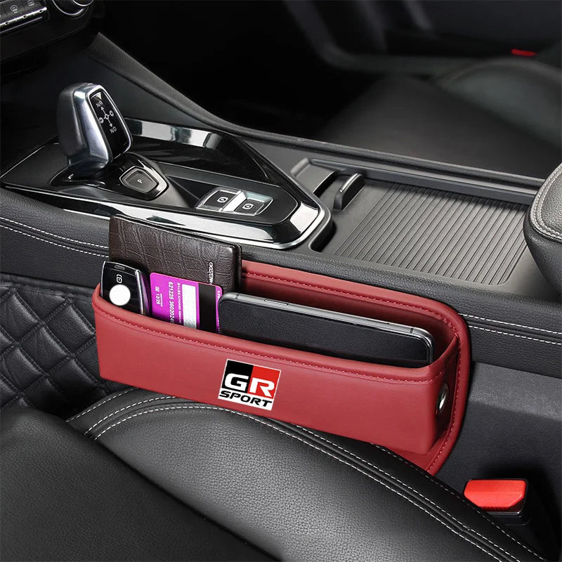 Car Front Seat Slit Catcher Side Seat Gap Filler Organizer Special Seat Crevice Storage Box for Toyota GR SPORT Auto accessories