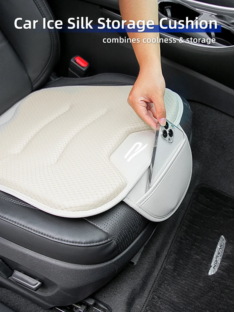 Car Ice Silk Cushion Storage Bag Breathable Seat Cover For VW R Golf Polo Passat mk5 Jetta Scirocco GTE GTI Tiguan CC T-ROC Shar