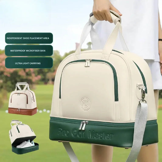 PGM Women’s Golf Clothing Bag Double layered Independent Shoe Bag Ultra-light Waterproof Travel Handbag YWB050
