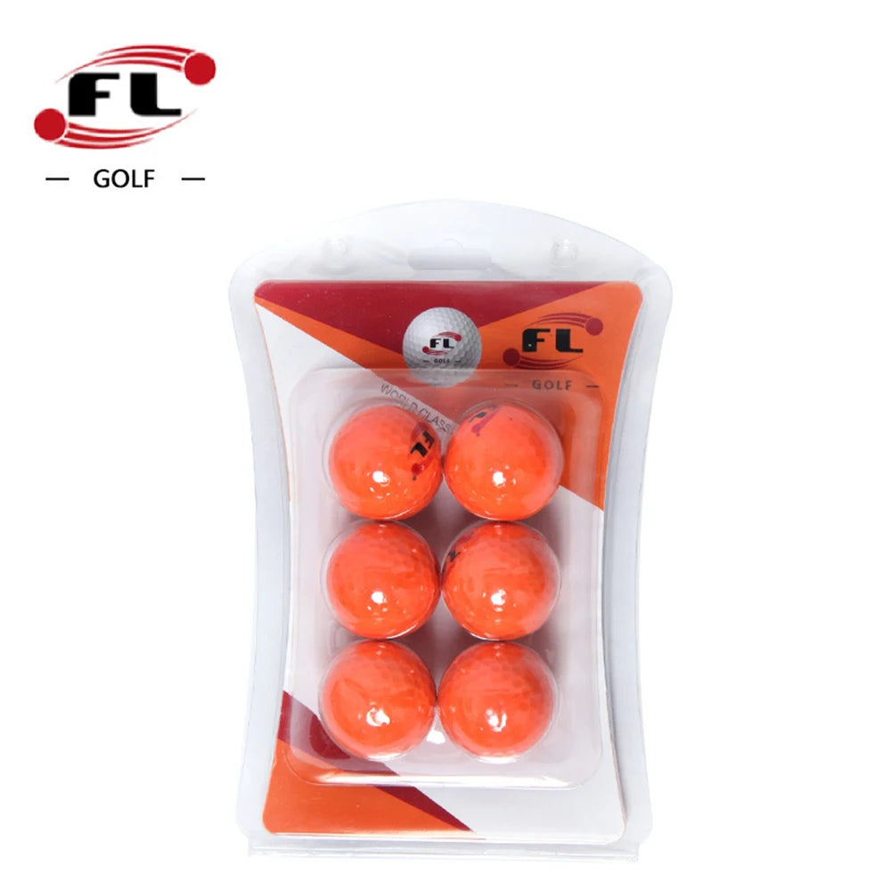 6 Pack Glow Golf Balls for Night Sports - Rubber Fluorescent Glowing in The Dark Golf Ball - Long Lasting Bright Luminous Balls