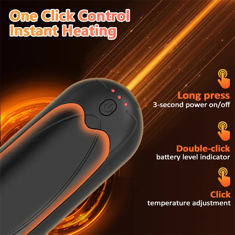 2 Pack Portable Hand Warmers, 7000mAh Rechargeable with Double Side Heating 3 Levels Heat, for Outdoor,Hunting,Christmas Gifts