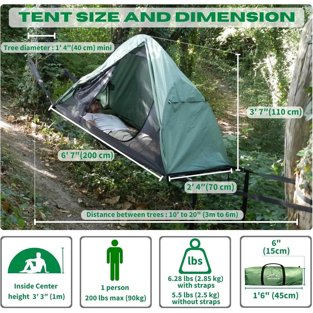 All-Weather Waterproof Hammock Tent with Mosquito Net for Camping - Lightweight, Fly-Proof Shelter for Adults
