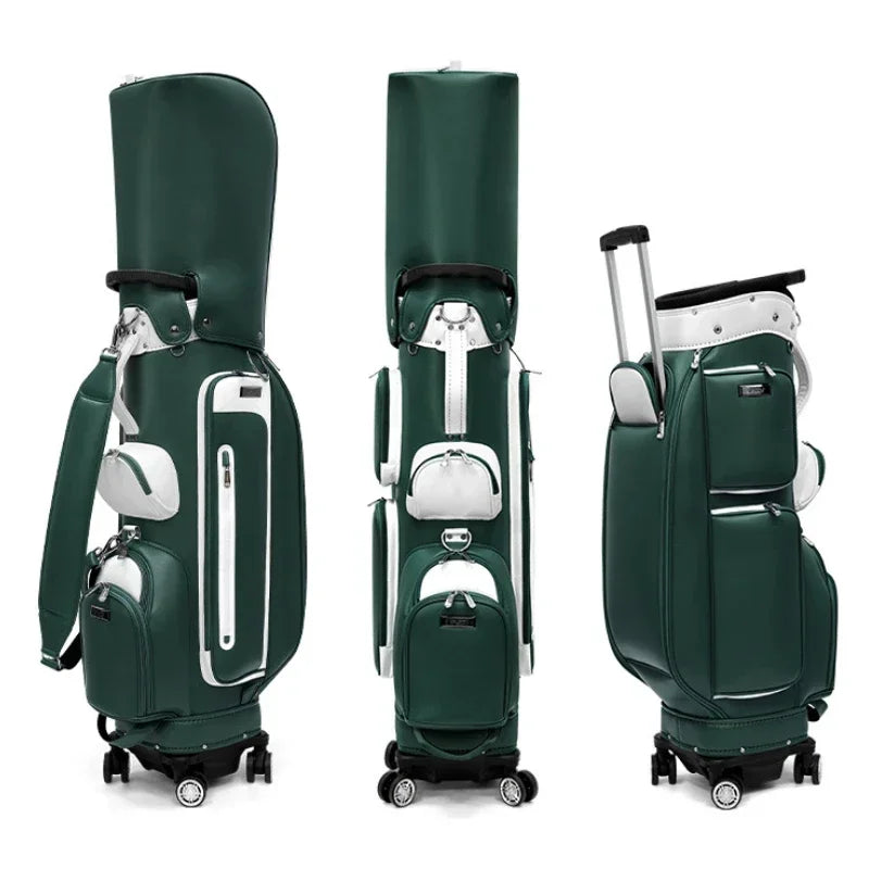 PGM Women Golf Bag Version Waterproof Microfiber Pull Rod Bag with Four Wheels That Can Be Pushed/towed QB127