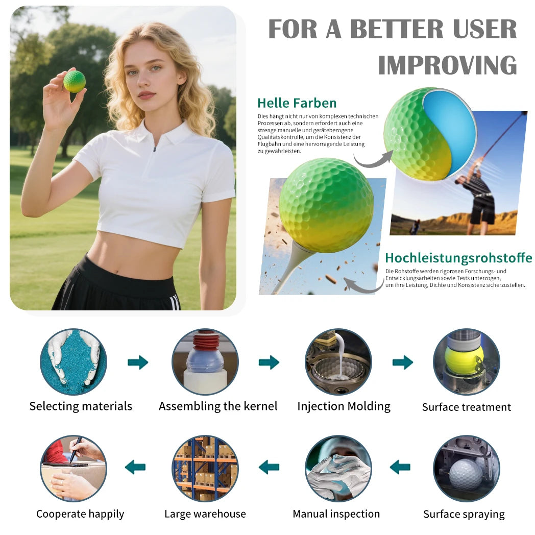 Caiton 6/3PCS Soft Rainbow Golf Balls, Hot-Selling, Add 40+ Yards, Gradient Golf Balls for Practice, Training & Gifts