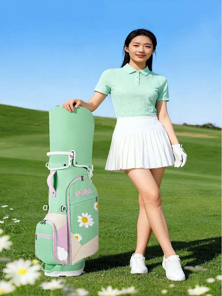PGM Golf Bag Women's Stand Bag 5-Grid Insert Rod Hole Shoulder Strap Golf Bag Anti Splashing Water Ball Rod Bag QB188