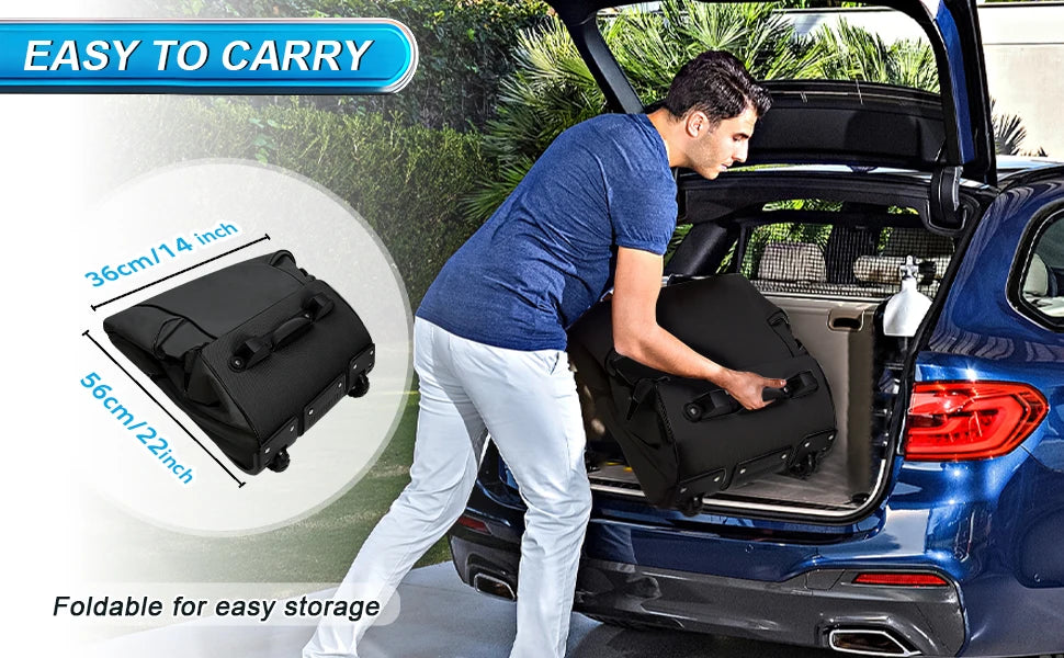 Golf Travel Bag Heavy Duty 900D Polyester Oxford Wear-Resistant Excellent Zipper With Wheel Soft Sided Foldable Golf Travel Case