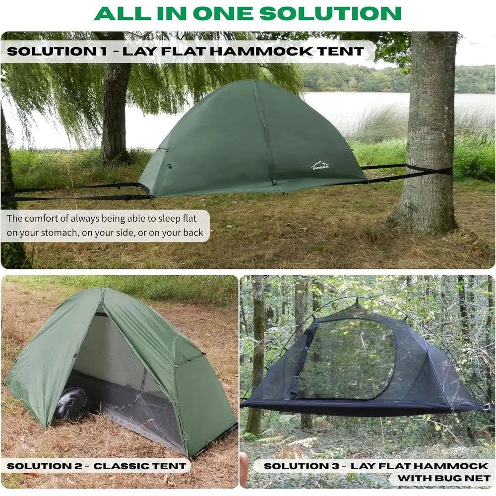 All-Weather Waterproof Hammock Tent with Mosquito Net for Camping - Lightweight, Fly-Proof Shelter for Adults
