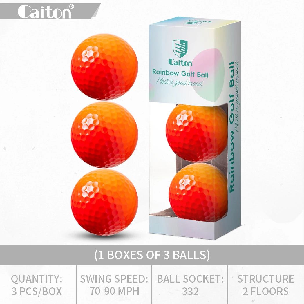 Caiton 6/3PCS Soft Rainbow Golf Balls, Hot-Selling, Add 40+ Yards, Gradient Golf Balls for Practice, Training & Gifts