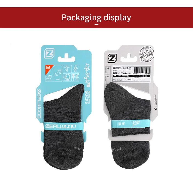 ZEALWOOD Ultra-Light Men's Women's Merino Wool Athletic Socks No Show/ Ankle Breathable Thin Running Tennis Golf Summer 3 Pairs
