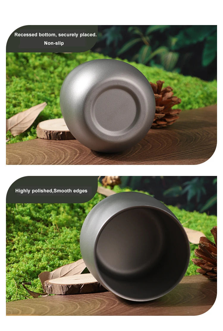 Titanium Cup Insulated Double Wall Drink Cup Outdoor Cooking Camping Titanium Water Cup For Camping Hiking Cool Camping Gear