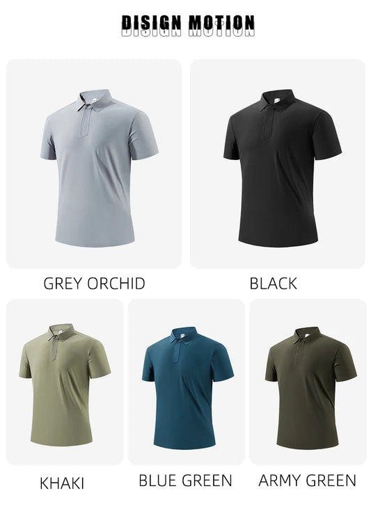 SBWL 2025 summer new light fast dry elastic high quality outdoor sports golf running sports POLO shirt fashion casual T-shirt