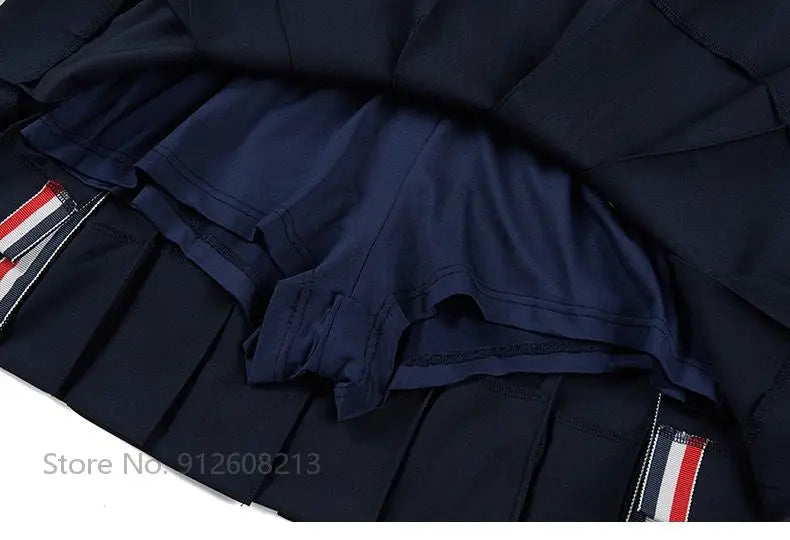 TTYGJ Ladies High Waist A-line Golf Skirt Women Irregular Pleated Sport Skorts Girls Slim Anti-exposure Pantskirts Golf Wear