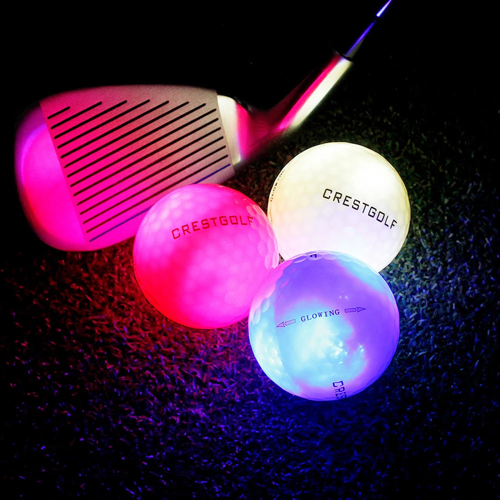 6Pcs Glow In The Dark Light Up Luminous LED Golf Balls 4 Built-in Lights For Night Practice Gift for Golfers