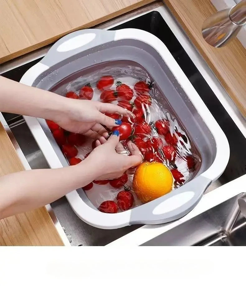 Portable Folding Wash Basin Collapsible Sink Large Compression Basin for Camping Dormitory Household Outdoor Washing
