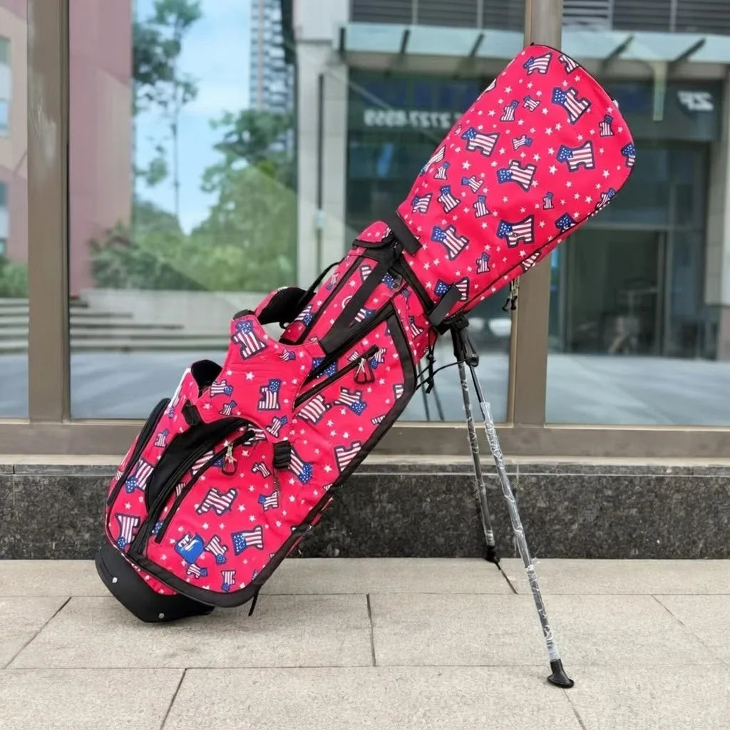 DEZENS Men's/Women's High Quality Lightweight Canvas Professional Golf Stand Bag Bracket Caddy Bag Golf Bag