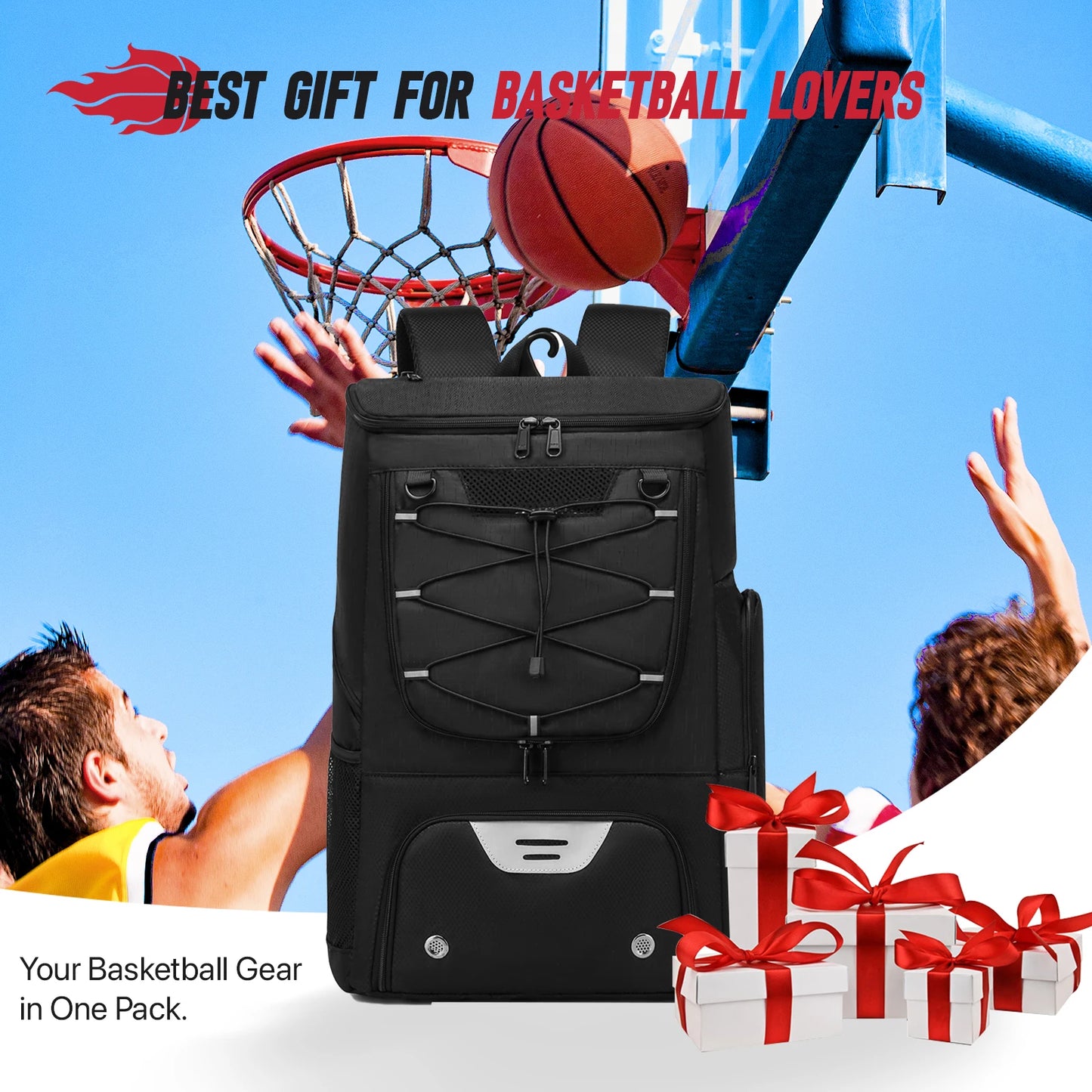 Basketball Backpack Sport Outdoor Football Volleyball Storage Bags with Separate Shoes Compartment Training Sports Backpack