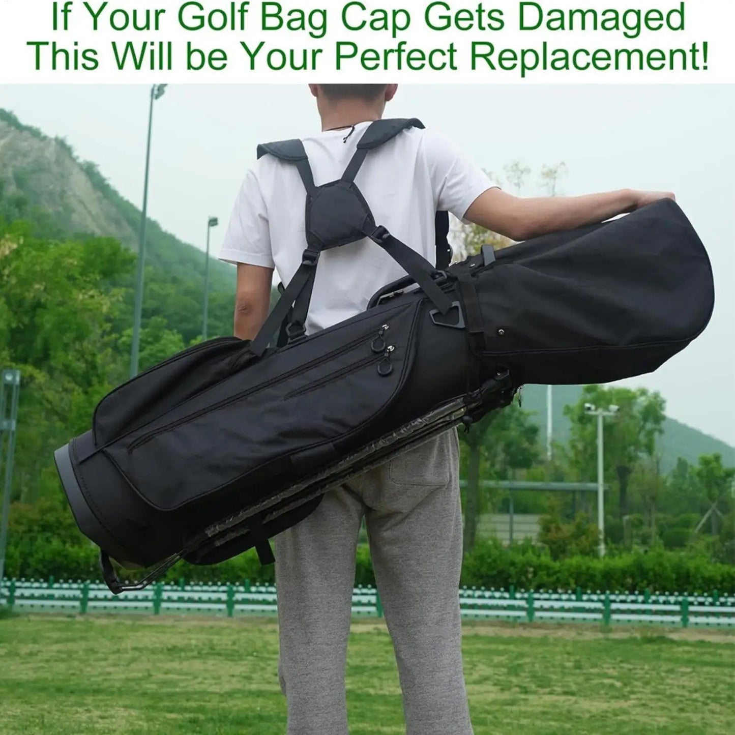 Golf bag rain cover portable Dustproof Club Protector with Button Golf Bag Rain Hood Dust Cover for Golfer Rain proof