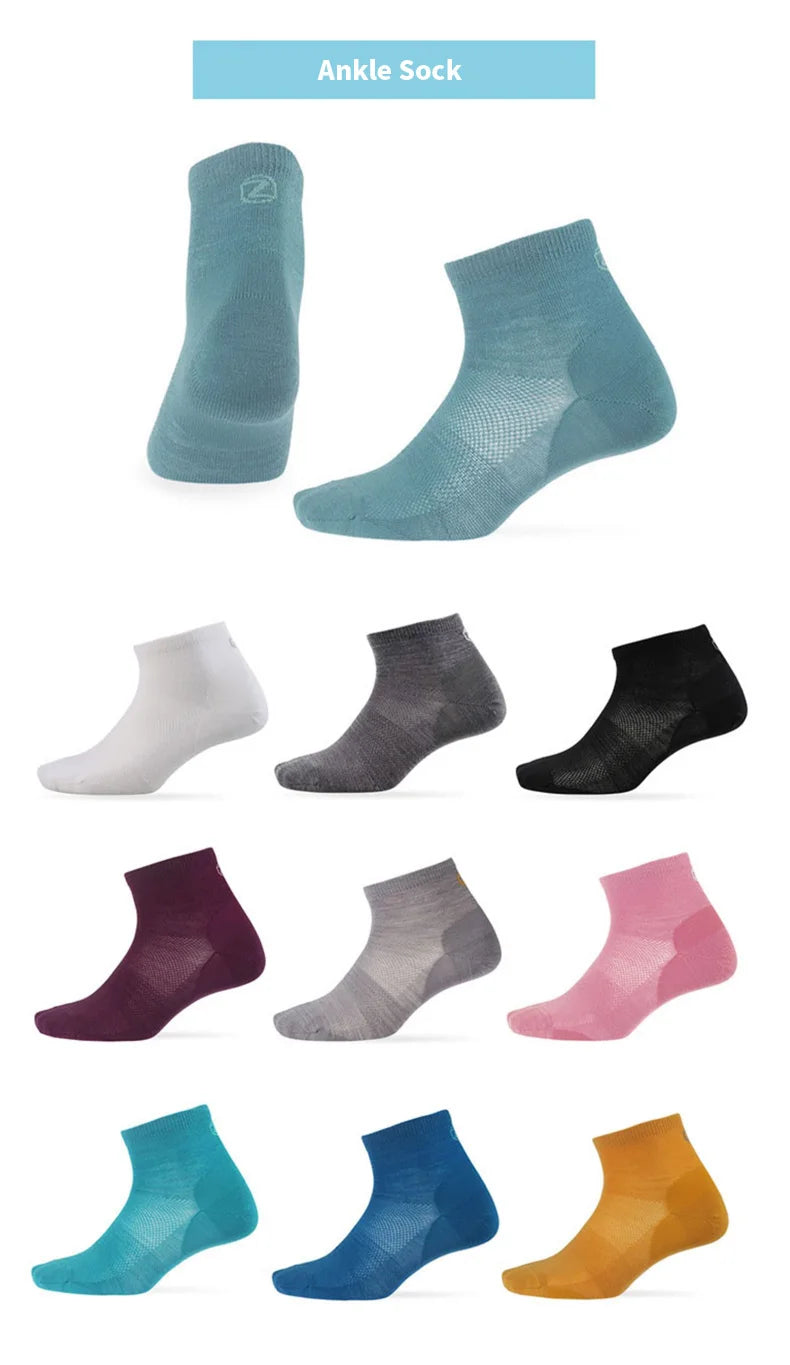 ZEALWOOD Ultra-Light Men's Women's Merino Wool Athletic Socks No Show/ Ankle Breathable Thin Running Tennis Golf Summer 3 Pairs