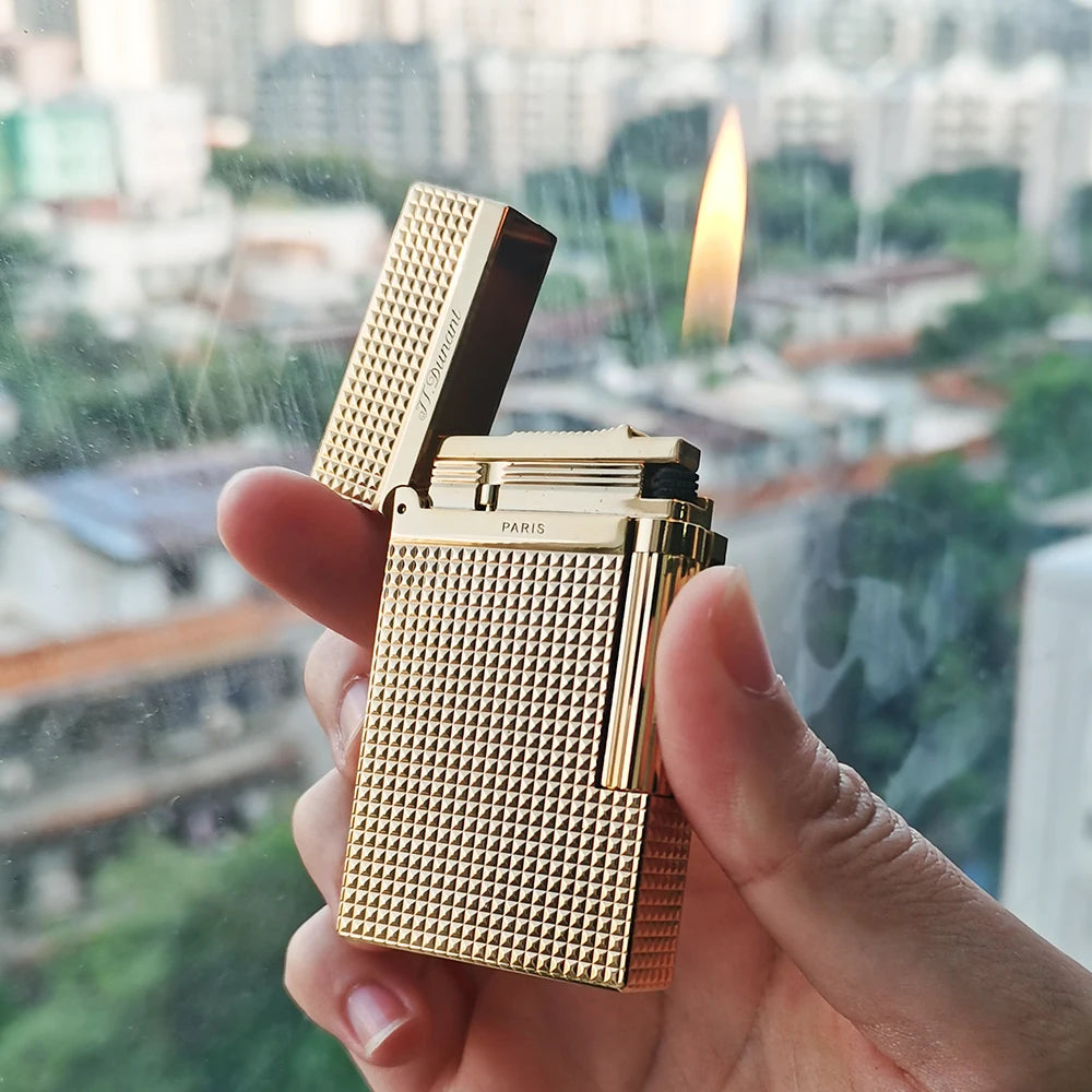 Memorial Dunant Lighters Gas Engraving Cool Cigarette Tools Smoking Gadgets For Smoker Single Soft Flame