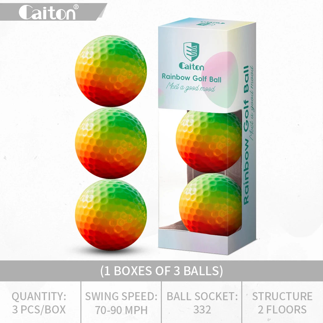 Caiton 6/3PCS Soft Rainbow Golf Balls, Hot-Selling, Add 40+ Yards, Gradient Golf Balls for Practice, Training & Gifts