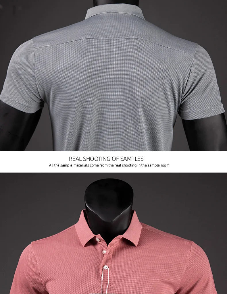 Men's Golf Shirt Luxury Sports Casual Polo Shirt Functional Quick-drying Breathable Lapel Short-sleeved T-shirt for Man Summer