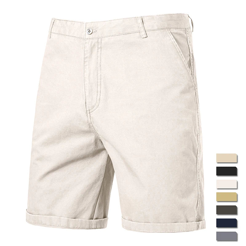 Summer Men Cotton Golf Shorts Dress Shorts Lightweight Quick Dry Casual Work Shorts Man Flat Front Hiking Shorts with 4 Pockets
