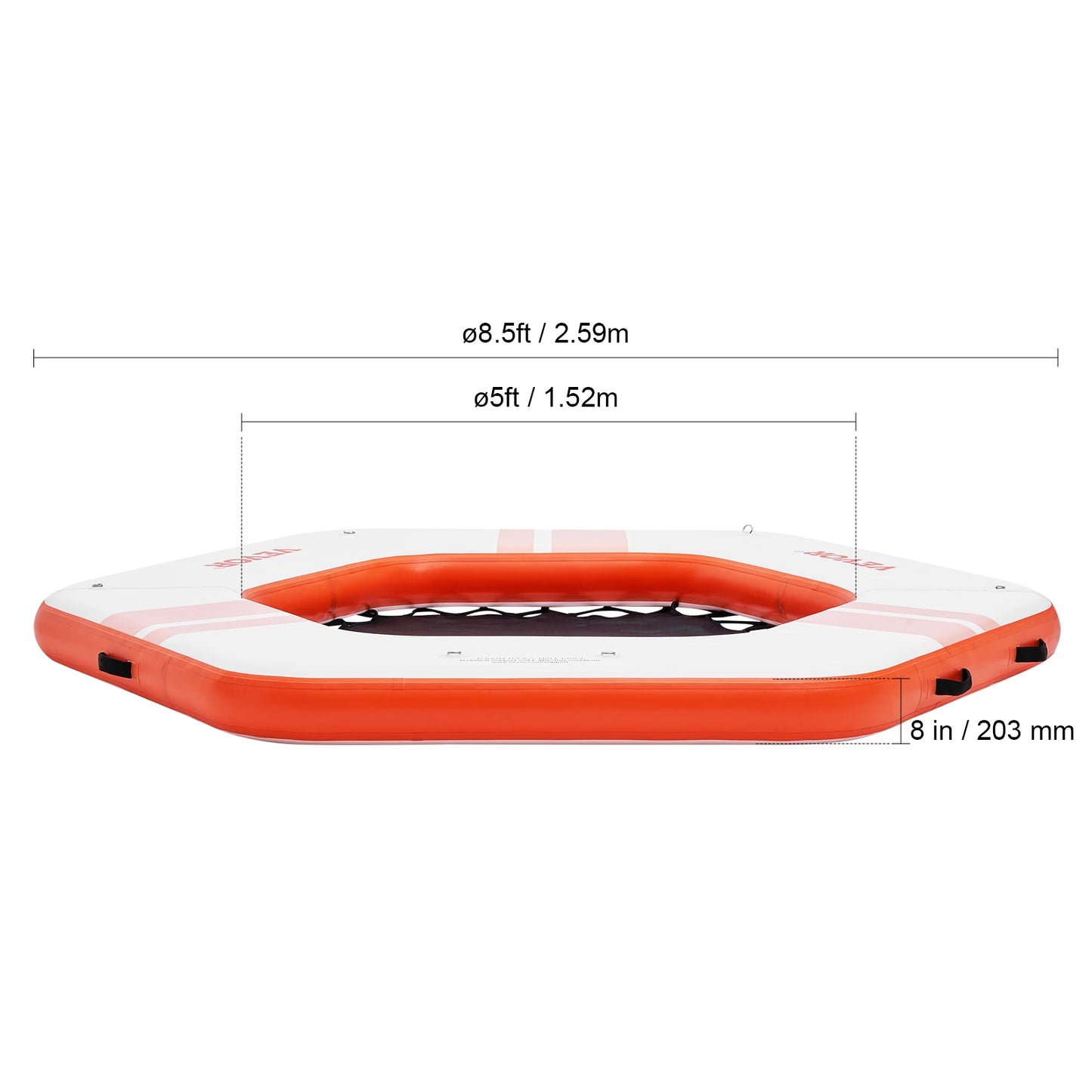 SucceBuy Inflatable Floating Dock 10x8FT Non-Slip Water Detachable Ladder Portable Carrying Bag Floating Platform Island Raft