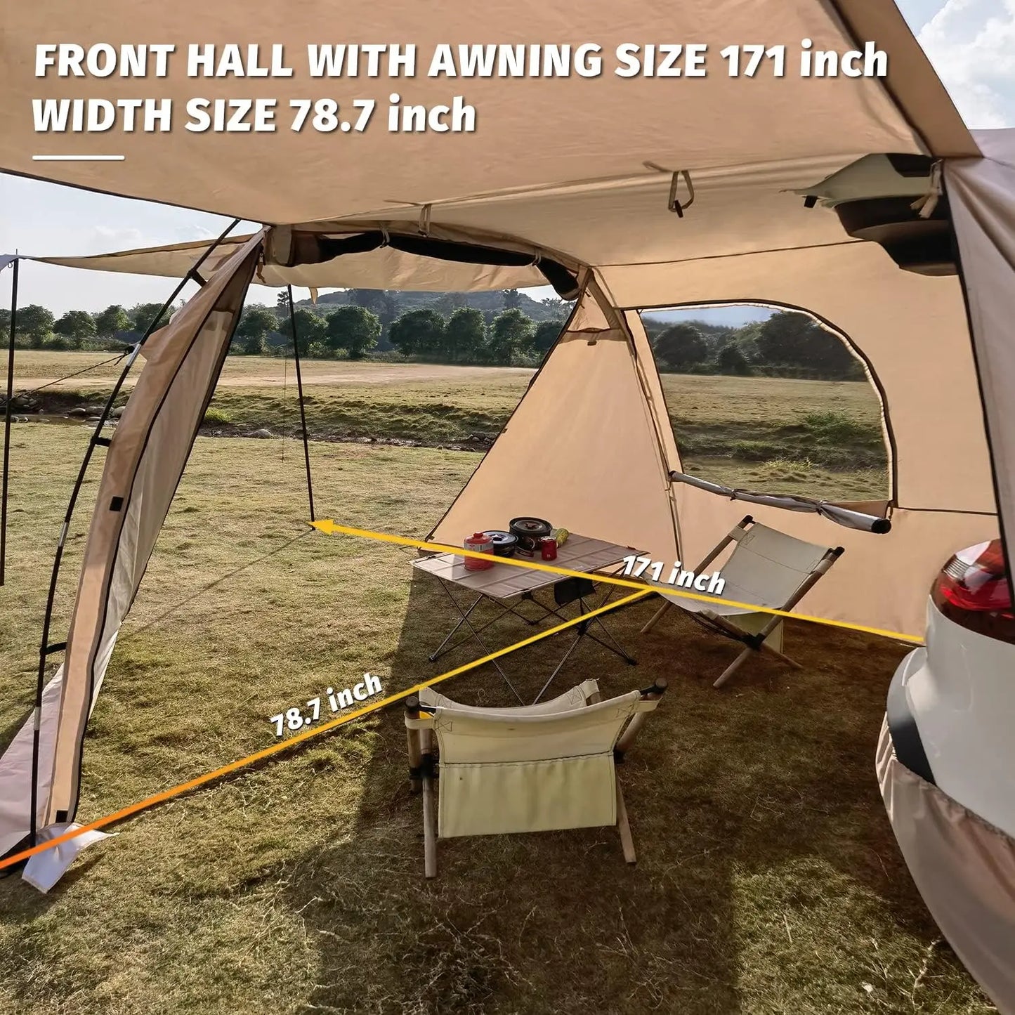 Camping SUV Car Tent, Tailgate Shade Awning Tent for Camping, Vehicle SUV Tent Car Camping Tents for Outdoor Travel