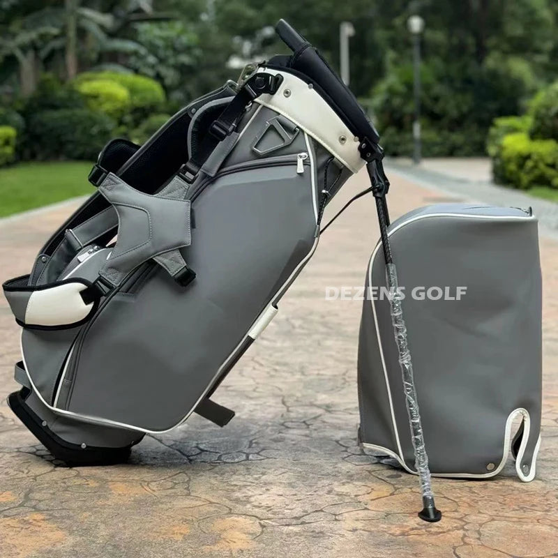 NEW Fashion White/Balck/Gray Carbon fiber Standbag Golf Bag