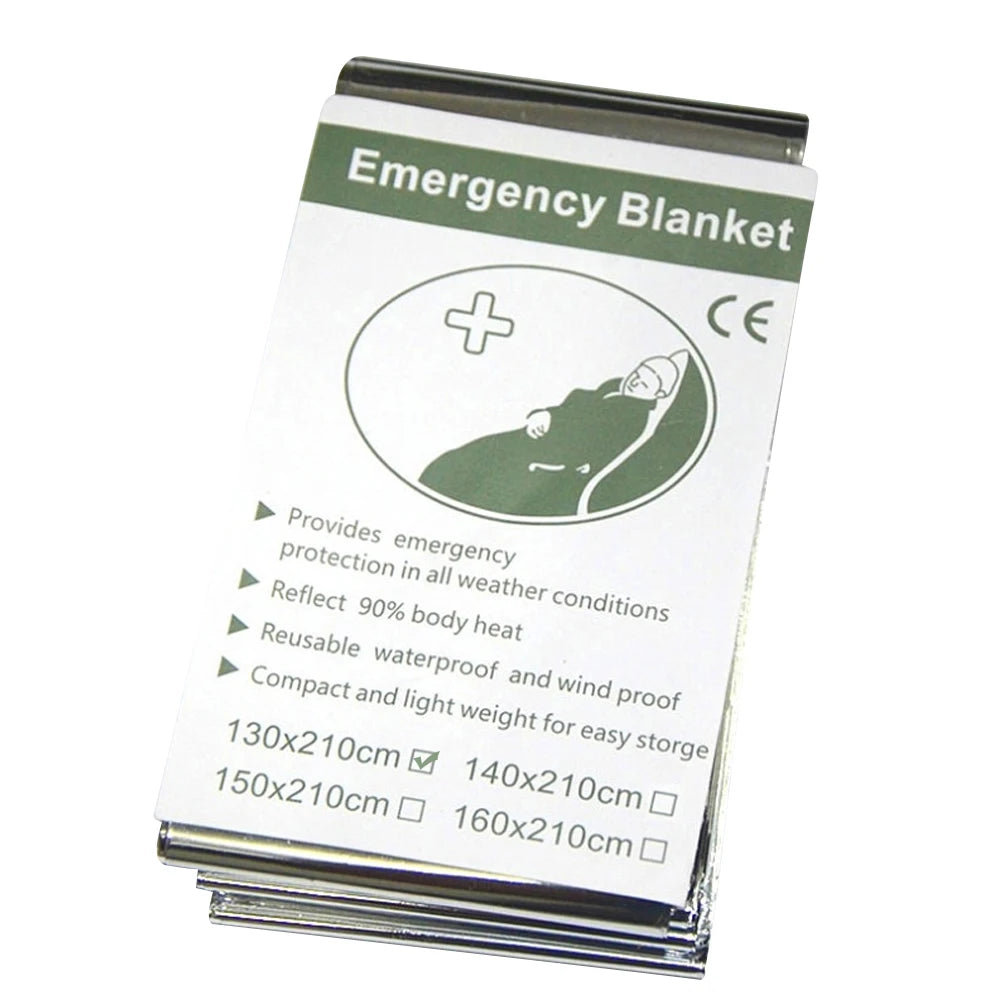 1-20PCS Emergency Blanket Outdoor Survival First Aid Kit Windproof Insulation Lifesaving PET Keep Foil Thermal Rescue Blanket