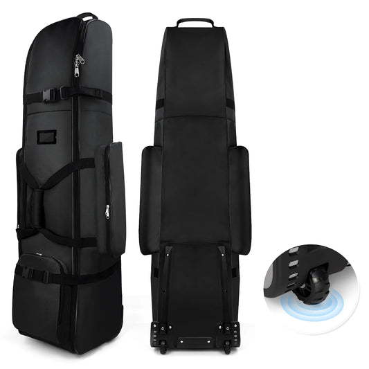 Golf Travel Bag Heavy Duty 900D Polyester Oxford Wear-Resistant Excellent Zipper With Wheel Soft Sided Foldable Golf Travel Case