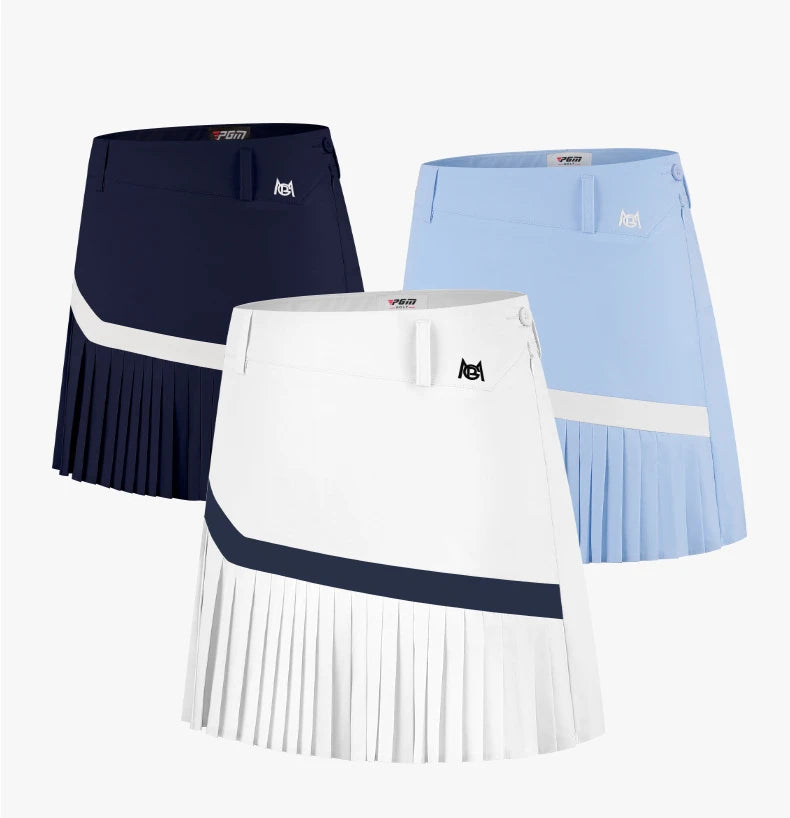 PGM Women's Golf Sports Short Skirt Summer Breathable Underpants Half  A-line Pleated Skirt QZ089