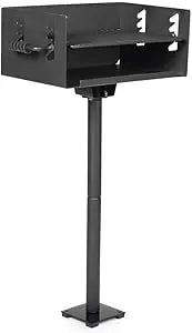 Ash & Ember Park-Style Grill, 384 Sq. In Jumbo Charcoal Grill, Single Post Outdoor Cooking Backyard BBQ, Camp Grilling Barbecues